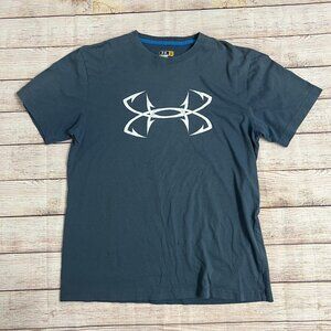 Under Armour Mens Blue Gray Performance Tee Size Medium Athletic Workout Shirt